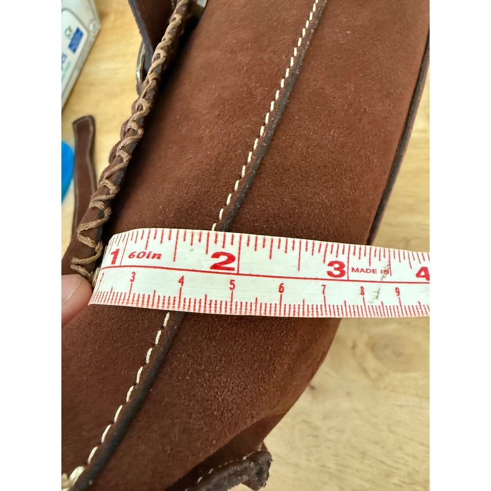Patricia Nash Brown Suede Woven Whipstitch Crossbody Messenger Bag - Picture 8 of 16